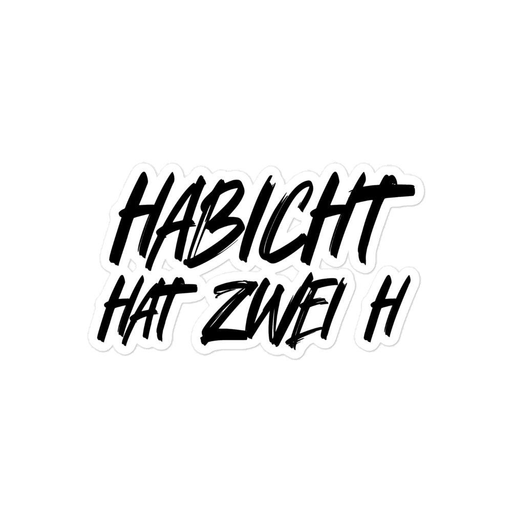 HABICHT HAT ZWEI H Aufkleber - MAXIMALSCHRADIN